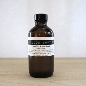 Damn Good Body Oil // Vanilla Patchouli 100% natural nourishing hydrating body or massage oil image 1