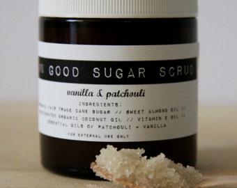 Damn Good Sugar Scrub // Vanilla + Patchouli -- 100% natural • rejuvenating • exfoliant