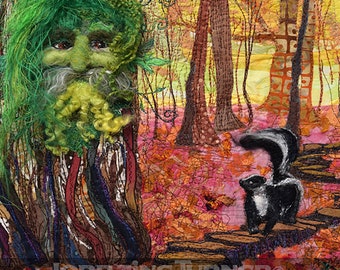 Green Man and Skunk Giclée