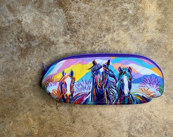 Wild Horses Eyeglass Sunglass Case