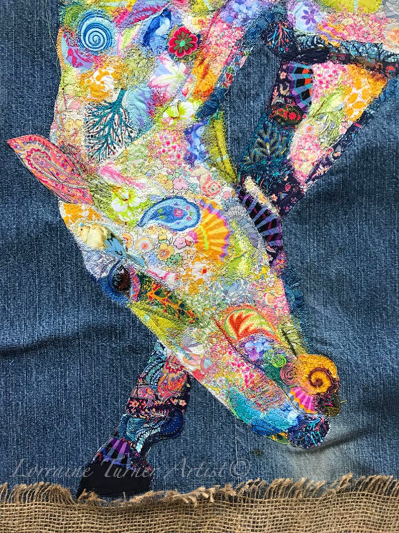 Wild Horse on Denim Gicl\u00e9e