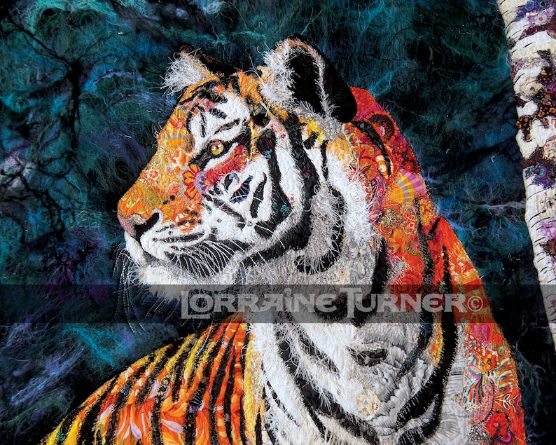 Siberian Tiger Textile Art Giclée image 1