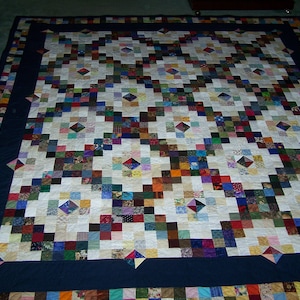 Scrappy Double Irish Chain with a Twist Quilt Pattern