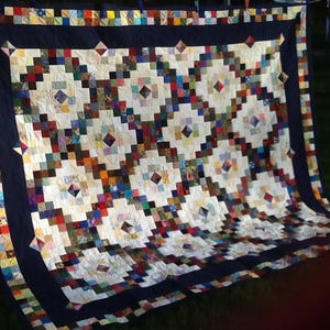 Scrappy Double Irish Chain with a Twist Quilt Pattern