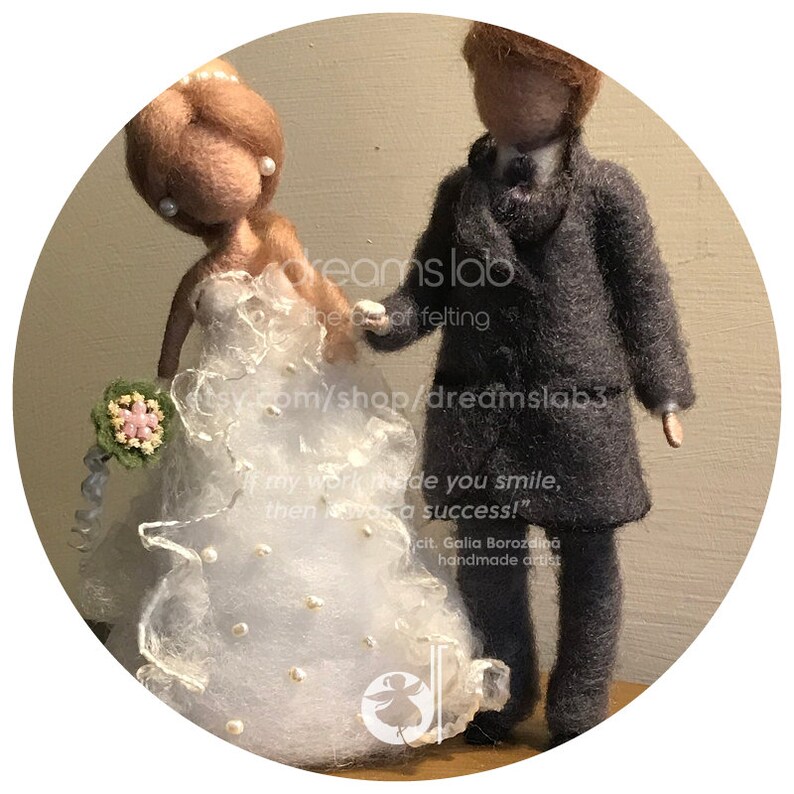 Cake Toppers Needle Felted Dolls Wool Wedding Couple White Etsy