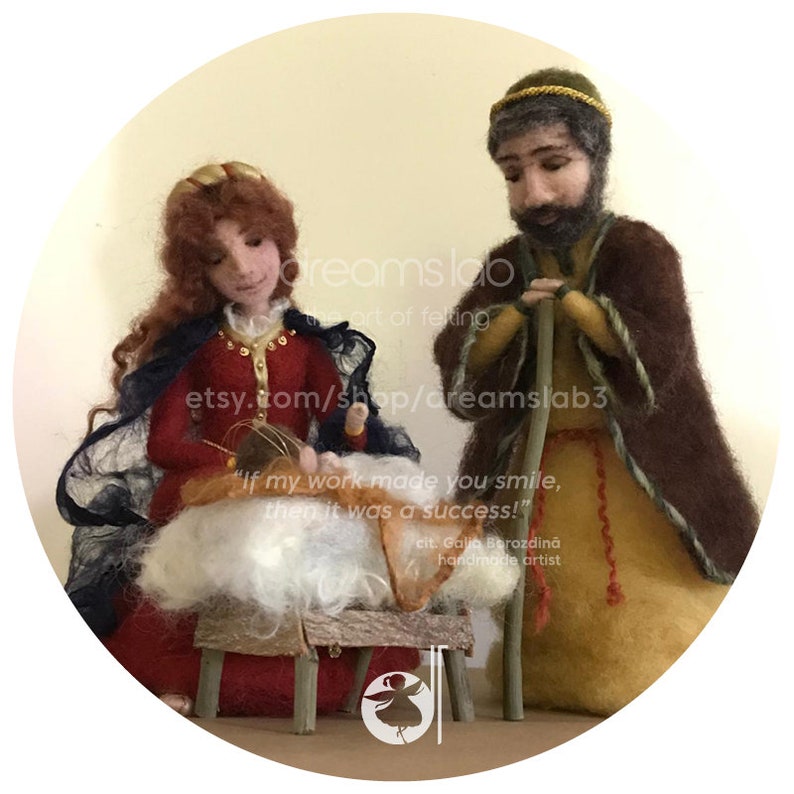 Needle Felted Nativity Waldorf Inspired Nativity Scene Etsy