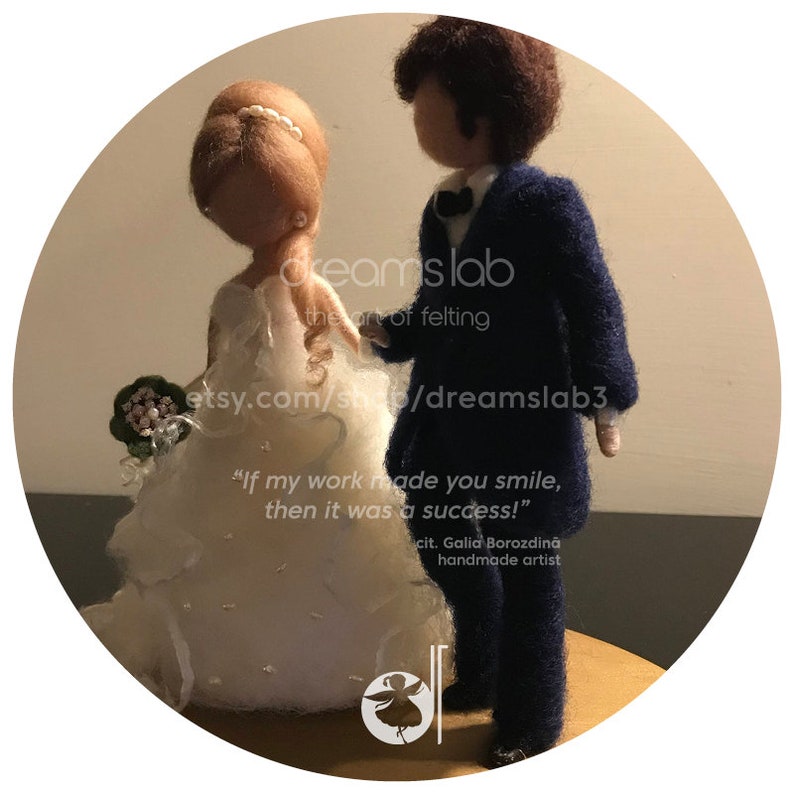 Cake Toppers Needle Felted Dolls Wool Wedding Couple White Etsy