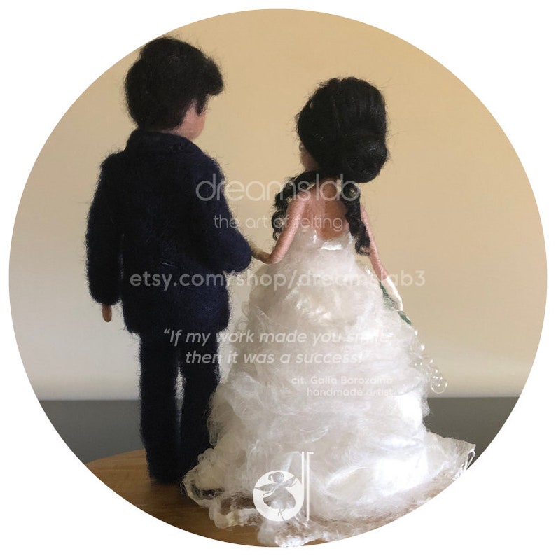 Cake Toppers Needle Felted Dolls Wool Wedding Couple White Etsy
