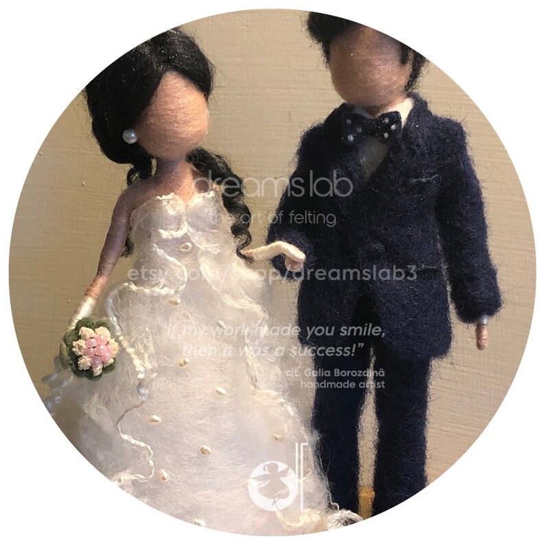 Cake Toppers Needle Felted Dolls Wool Wedding Couple White Etsy