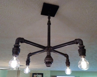Black Pipe Light Etsy