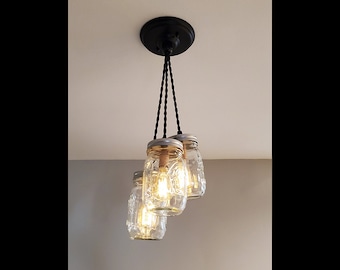 Mason Jar 3 Light Cluster Pendant