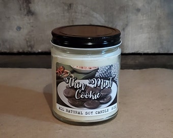 8 oz Soy Candle - Thin Mint Cookie Scent