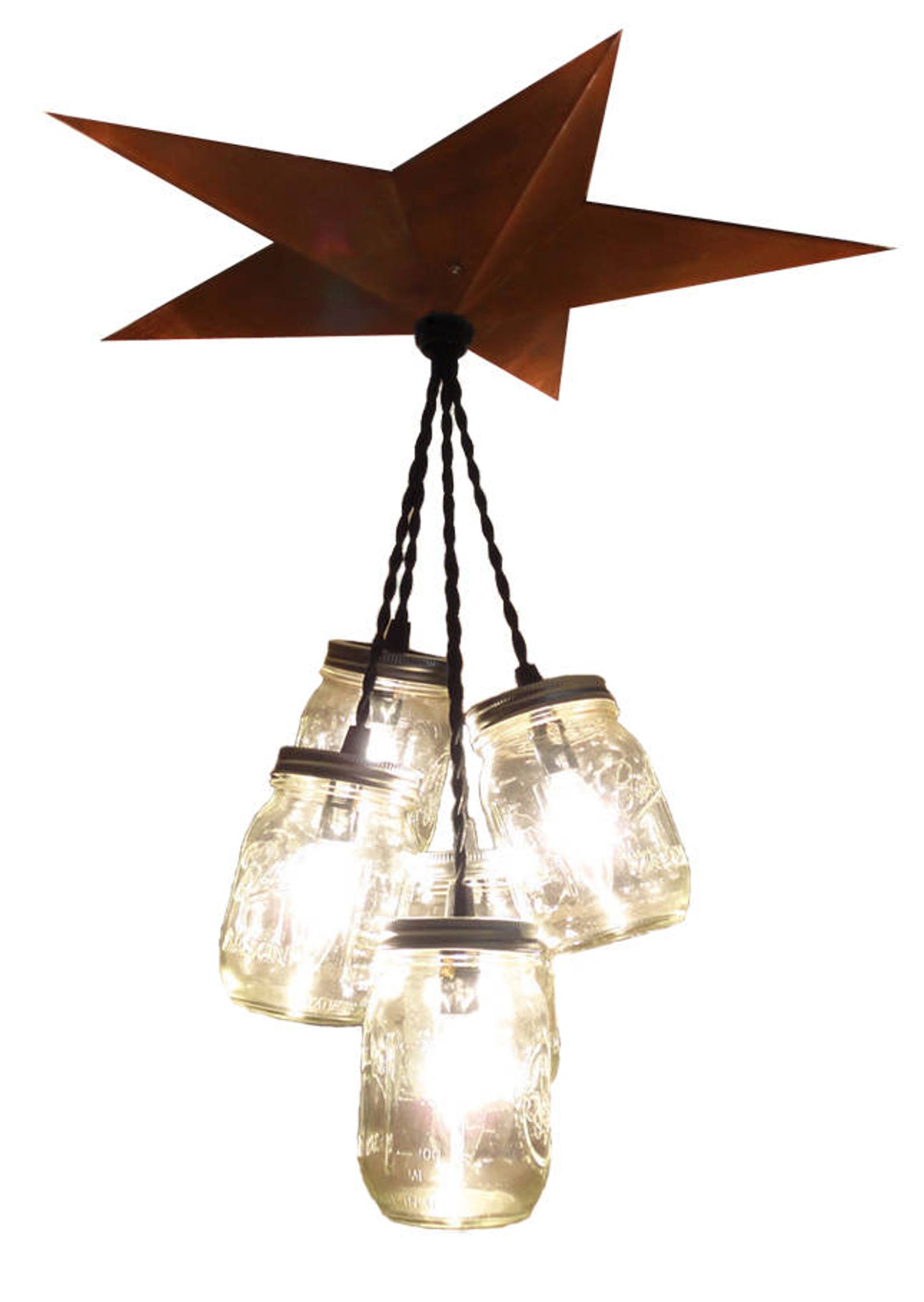 Mason Jar Chandelier Barn Star Country Rustic Primitive Etsy