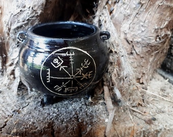 Craft witch cauldron, pentacle, magical pagan runes wicca, unique piece