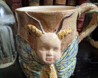 Unique magical handmade fantasy butterfly mug