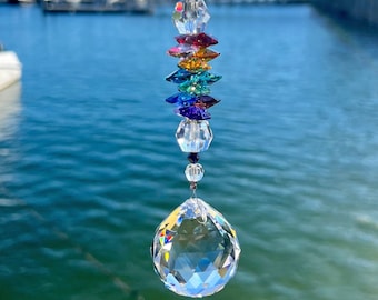 Crystal Sun Catcher Rainbow Maker With Crystal Ball Sphere, High Quality Rainbow Colored AUSTRIAN CRYSTALS Window Hanging Home Decoration