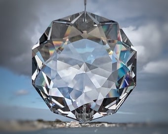 Dahlia Crystal Suncatcher, High Quality DISCONTINUED AUSTRIAN CRYSTAL, Window Hanging 50mm Crystal Dahlia Pendant, Sparkling Home Decoration