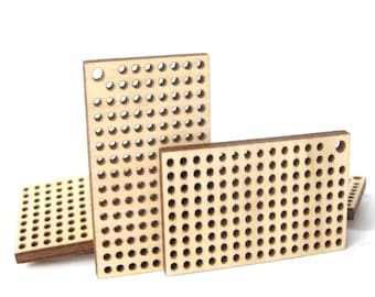 Ensemble de 3 rectangles de point de croix vierge. Pendentif en point de croix en bois. Bijoux en point de croix. Décor en bois découpé au laser. Blanc de point d’aiguille en bois, DIY
