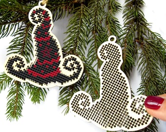 Magic Witch Hat wooden cross stitch blank. Halloween cross stitch pattern. Monster Crafts. Wizard Hat Cross stitch sampler. Plain wood shape