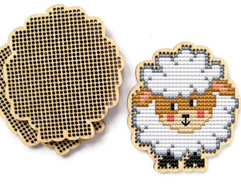 Easter sheep cross stitch blank. Easter cross stitch blank with stand. Laser cut wood. Wooden cross stitch blank. Easter DIY decor