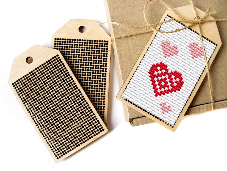 Wood Cross Stitch Blank Cross Stitch Tag Wooden Cross Etsy