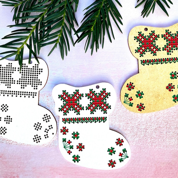 Blank Stocking for Cross Stitch Etsy