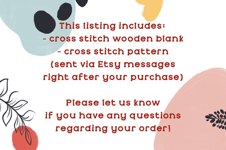 May include: This listing includes a cross stitch wooden blank and a cross stitch pattern. The pattern will be sent via Etsy messages right after your purchase. Please let us know if you have any questions regarding your order!
