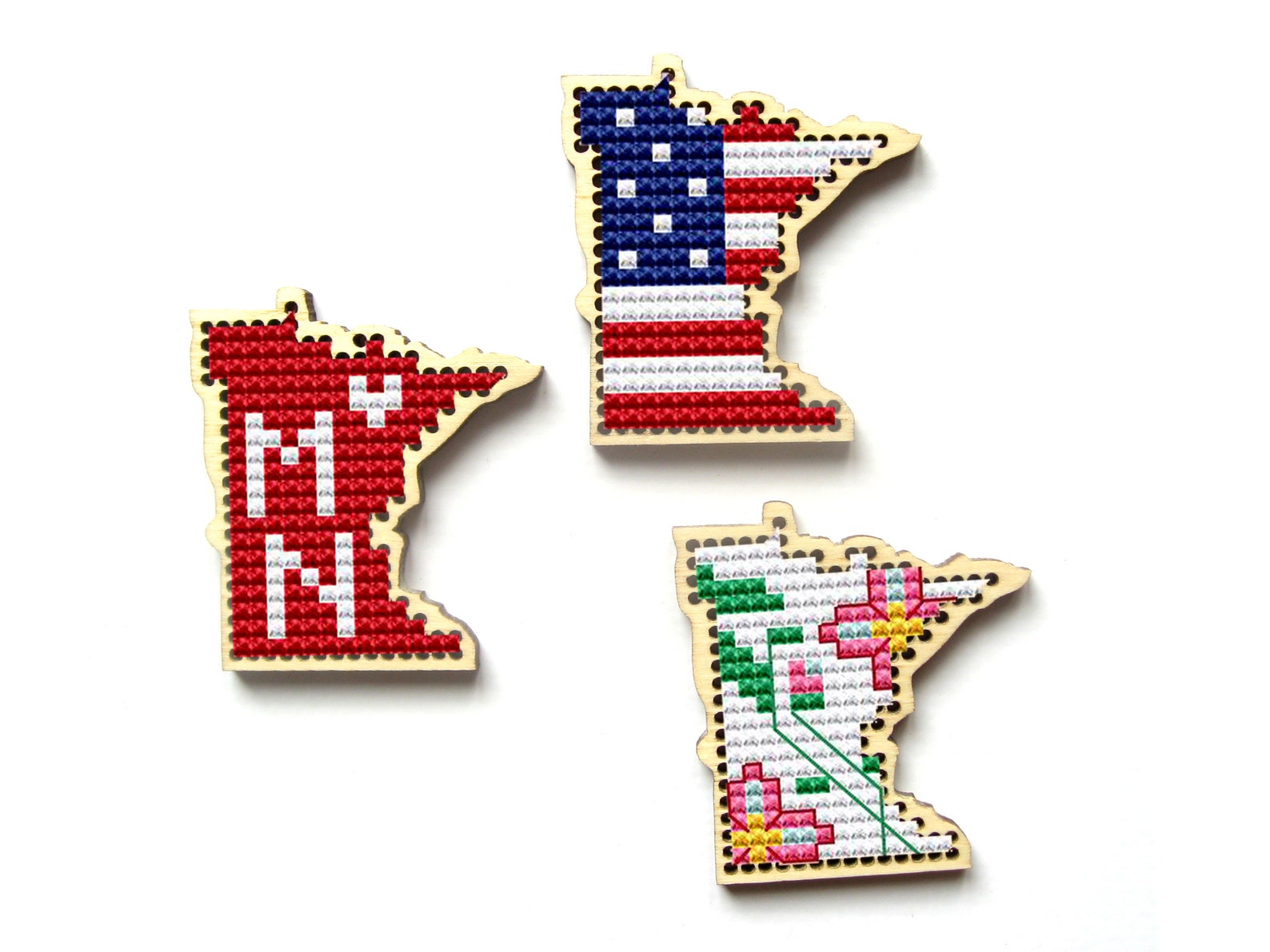 Minnesota Wooden Cross Stitch Blank. United States Cross Etsy