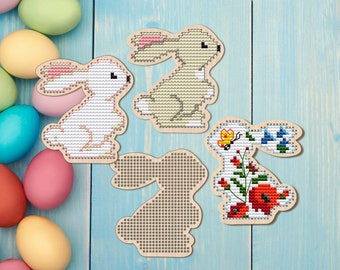 Easter bunny rabbit cross stitch wooden blank. Easter cross stitch pattern. Laser cut wood. Wooden cross stitch blank. Easter DIY decor