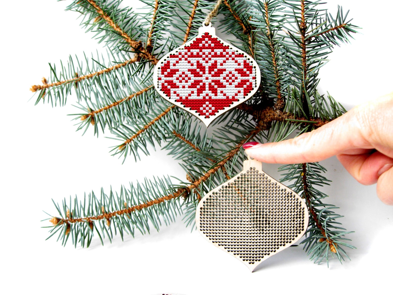 Christmas Bauble Wood Cross Stitch Blank Christmas Cross Etsy