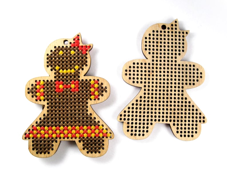 Punto de cruz de madera en blanco colgante de chica | Etsy