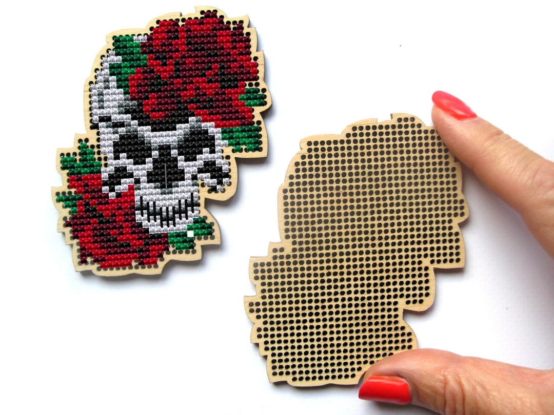 Flower Sugar Skull Cross Stitch Blank, Day of the Dead, Dia De Los ...