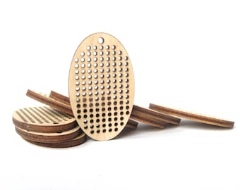 Set of 3 Oval cross stitch blank. Wooden cross stitch pendant. Cross stitch jewelry. Laser cut wood. Cross stitch decor. Needlecraft pendant