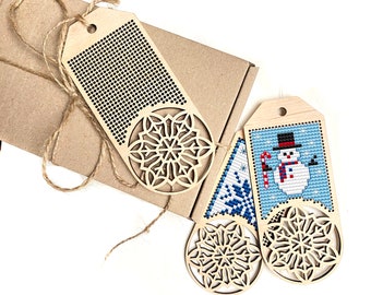 Holz Kreuzstich Rohling, Kreuzstich Tag, Holz Kreuzstich Schneeflocke, Blank Kreuzstich, Weihnachtsgeschenk, Schlichter Kreuzstich Holzanhänger