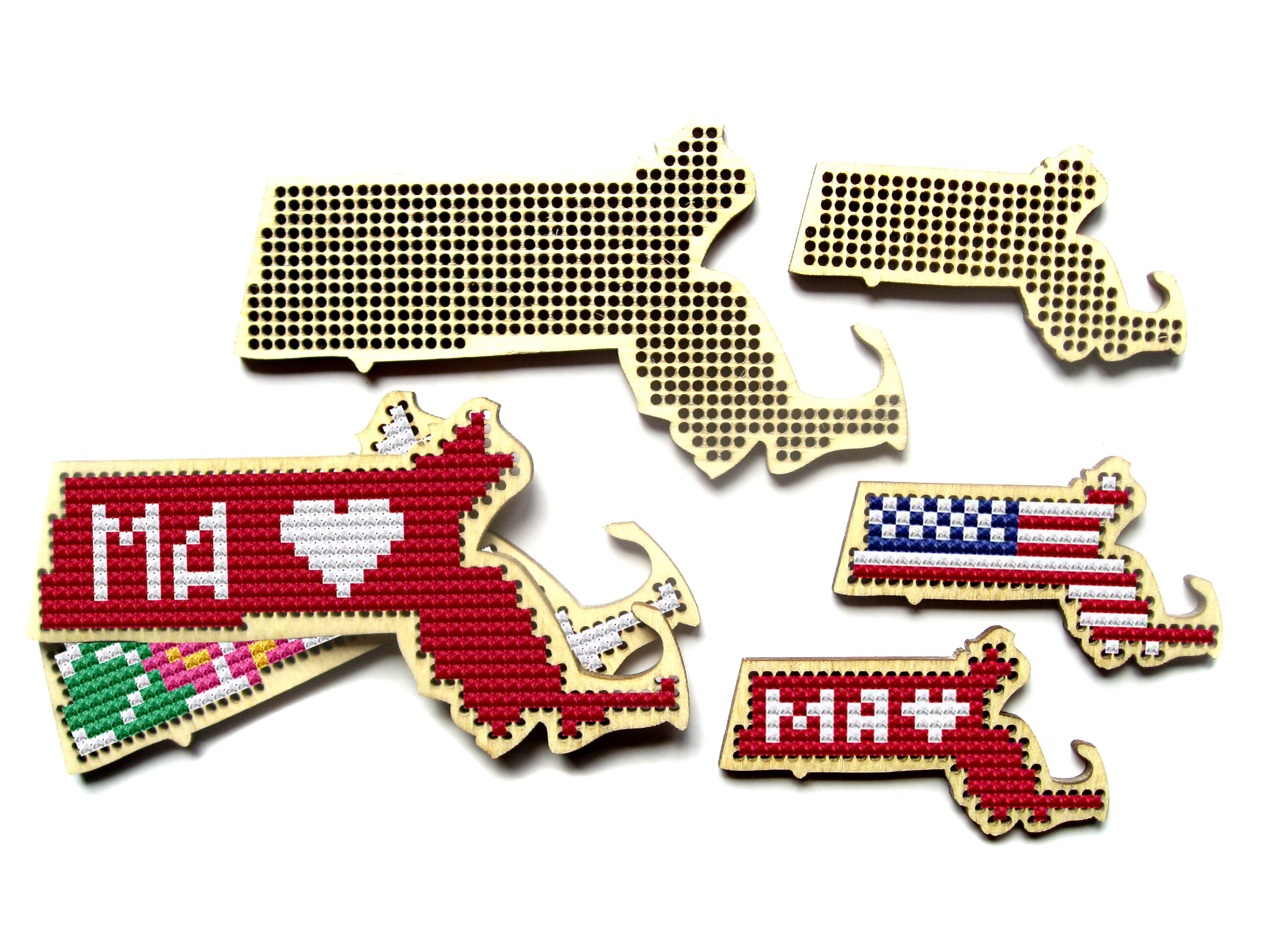 Massachusetts Wooden Cross Stitch Blank. United States Cross Etsy