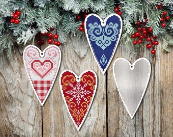 Heart Cross Stitch Blank. Christmas Bauble Wooden Cross Stitch Pendant, Wooden Christmas Tree Decor, Cross Stitch Pendant, Wood Stitch Blank