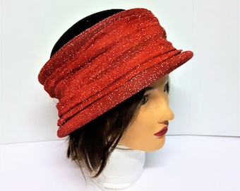 Vintage Red Shimmer Band Bucket Hat