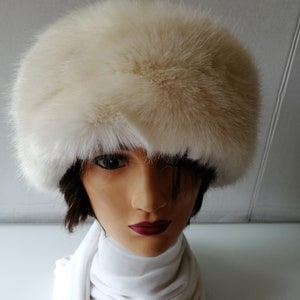 Soft Thick Fluffy Faux Fur White Headband, Winter Sports
