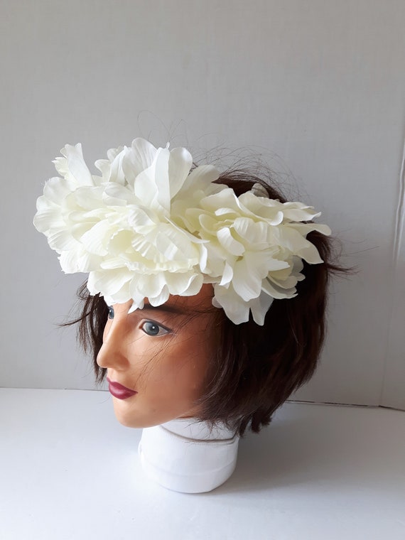 Wedding Head Piece,Bridal Hair Flowers, White Bri… - image 5