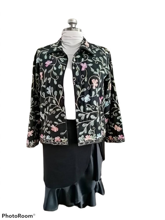 Embroidered Floral Women's Jacket, Long Sleeves, … - image 1