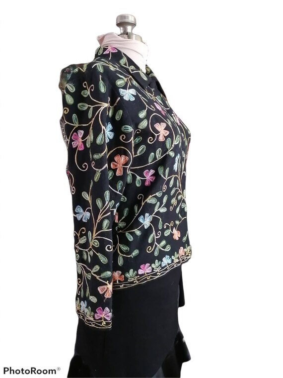 Embroidered Floral Women's Jacket, Long Sleeves, … - image 3