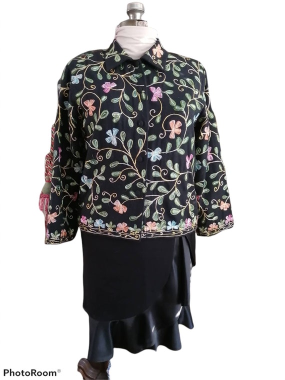 Embroidered Floral Women's Jacket, Long Sleeves, … - image 2