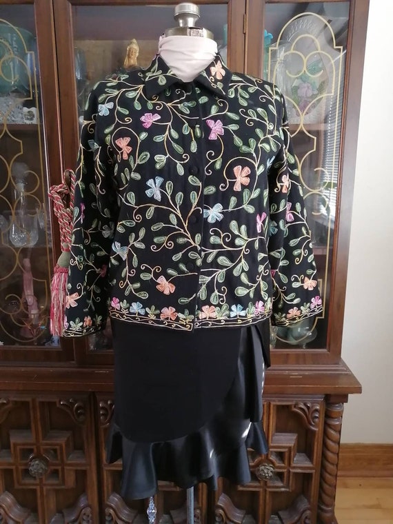 Embroidered Floral Women's Jacket, Long Sleeves, … - image 10