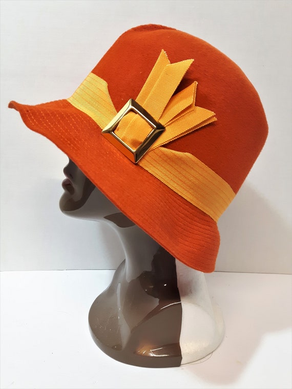 orange formal hat