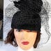 RESERVERD,Hat with Veil, Black Fascinator, Church Hats, Wedding Hat, Wedding Fascinator, Bridal Headwear, Veiled Hat, Kentucky Derby Hat,