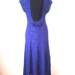 Royal Blue Lace Maxi Dress, Blue Dress, Bridesmaid Dress, Vintage Dress, Formal Dress, Prom Dress, Weddings, Gifts for Her, Cocktail  Dress