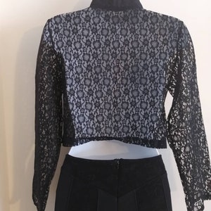 Black Lace Zip-Up Blazer, Gothic Retro Jacket image 10