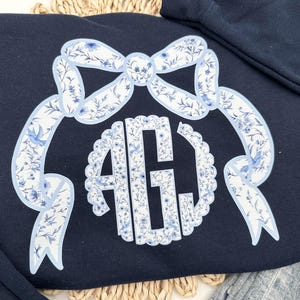 Floral Bow Monogram Sweatshirt