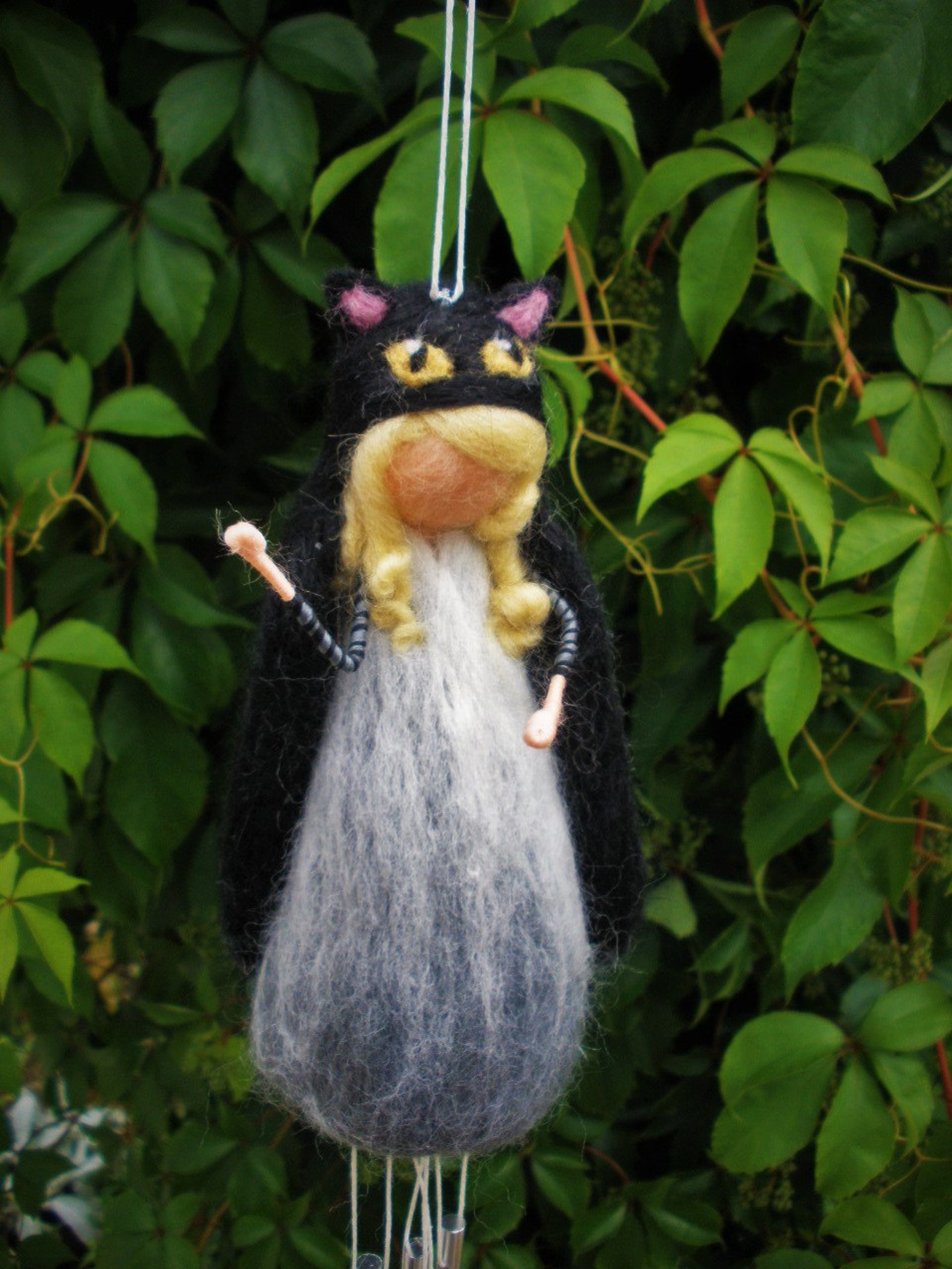 Cat spirit cat totem wind chimes needle felted Etsy