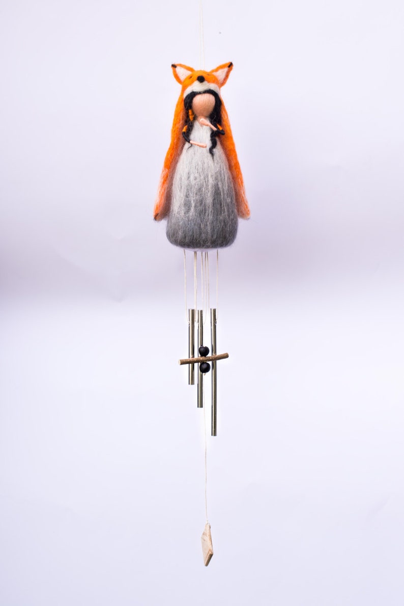 Fox spirit fox totem wind chimes very uniuqe gift needle Etsy